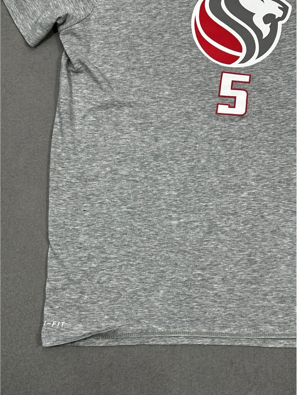 Sacramento Kings Fox #5 Nike Dri-Fit NBA Tee Shirt Mens XXL Gray Short Sleeve